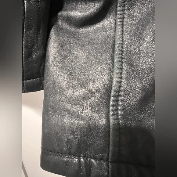 John Varvatos Black Sheepskin Leather Jacket - Men's Small - Soft & Sleek